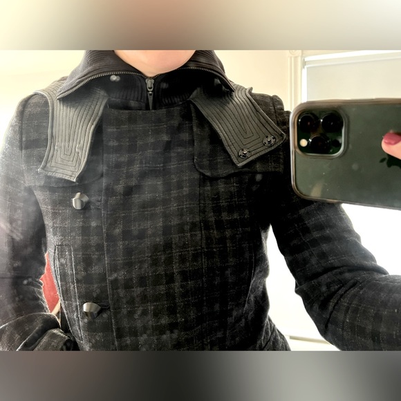 Ayres Leather and Wool Peacoat, size M/L - Picture 3 of 4